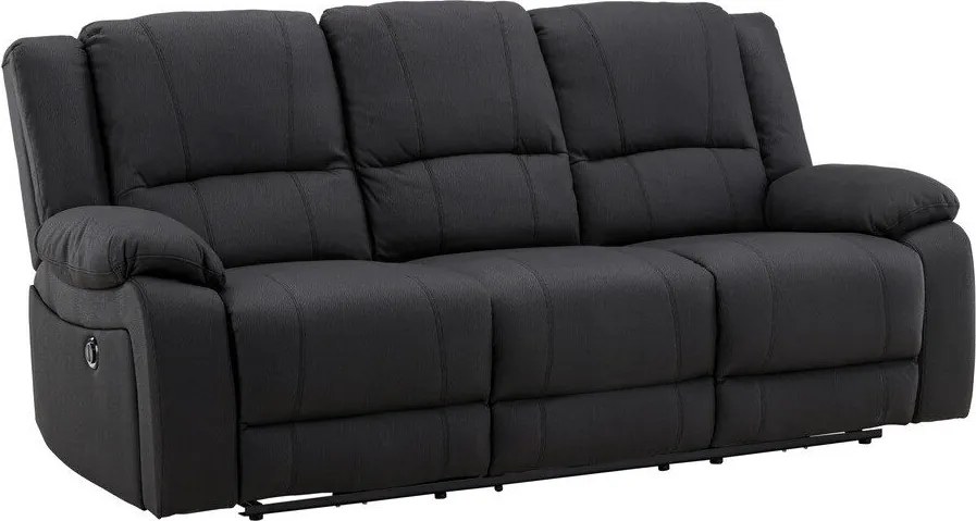 Sofá reclinável Dallas 4511, Preto, 218x96x100cm, 104 kg, Couro Ecológico