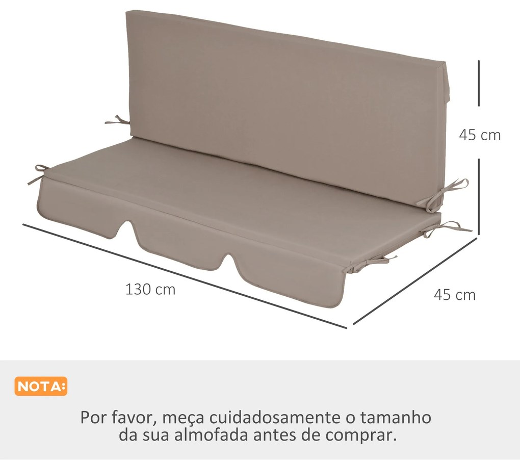 Almofada para Baloiço de 2 Peças 130x45x5 cm Almofada para Baloiço de