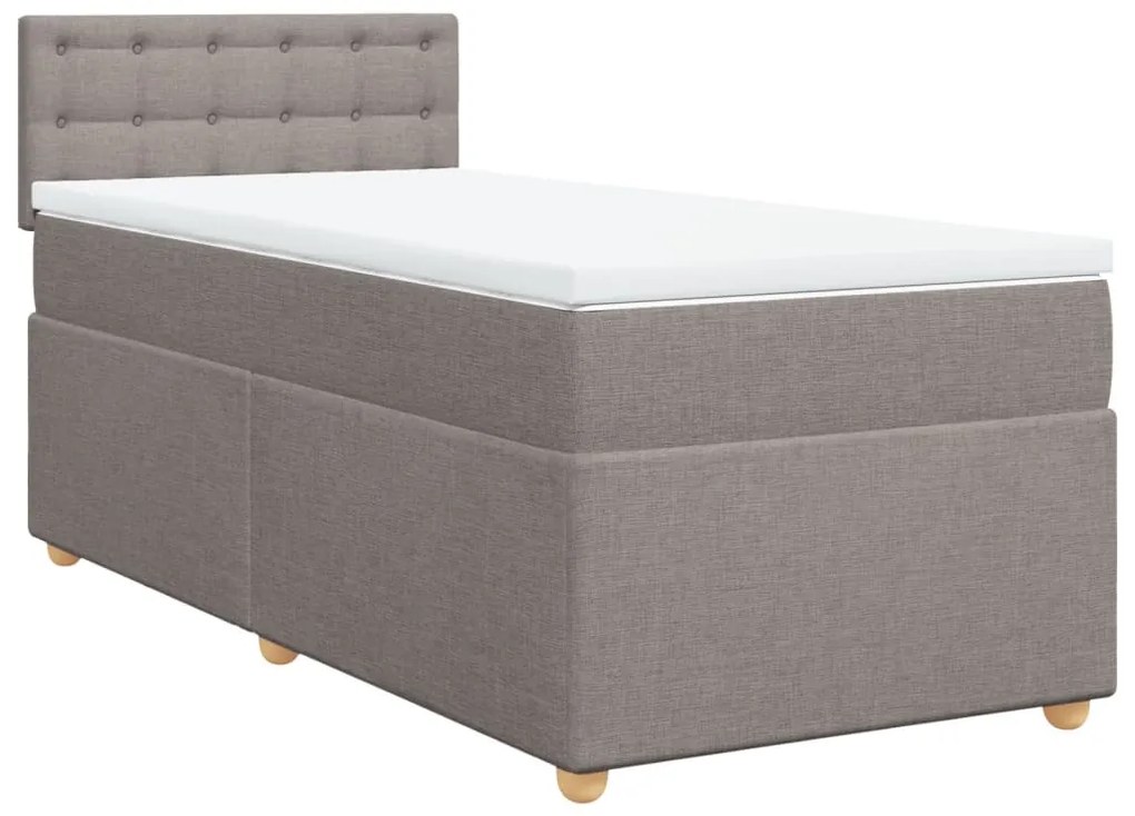 Cama com molas/colchão 80x200 cm tecido castanho-acinzentado