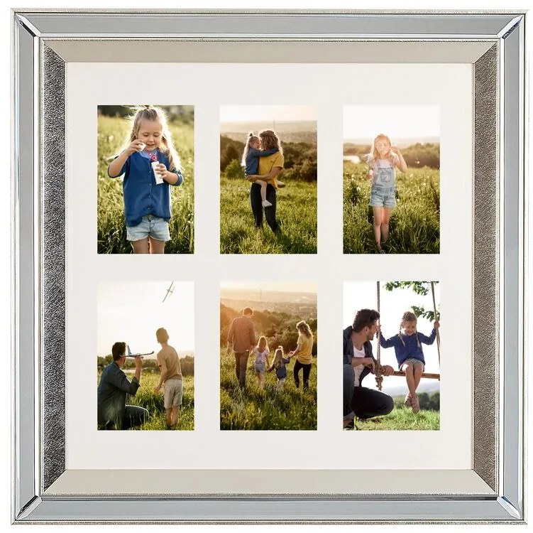 Moldura espelhada para 6 fotos MAKENI Beliani