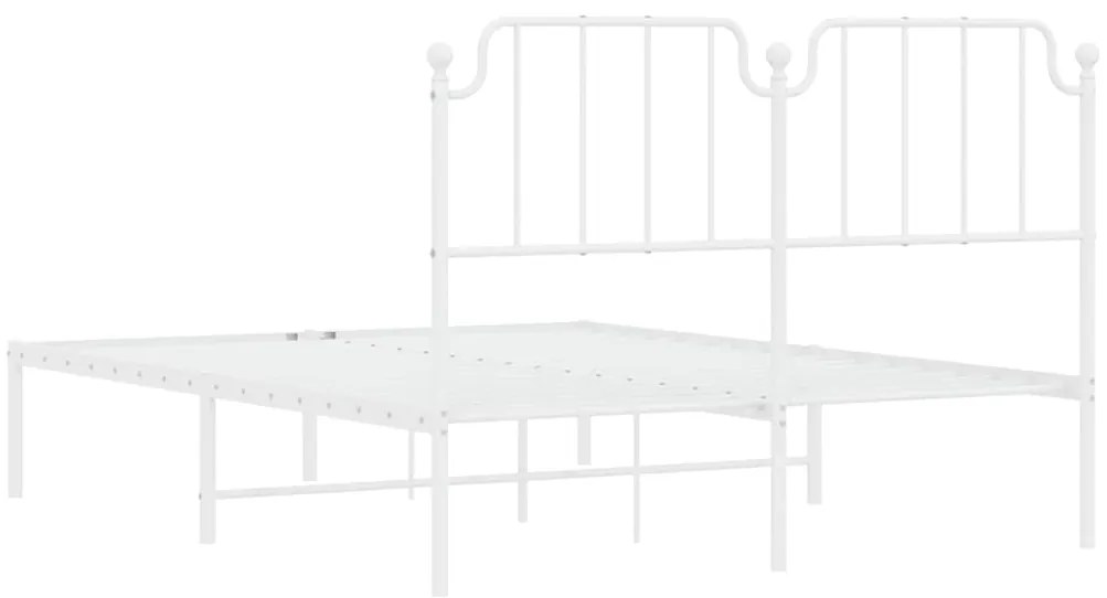 Estrutura de cama com cabeceira 135x190 cm metal branco