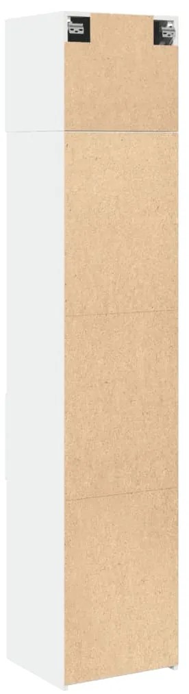 Armário de arrumação estreito derivados de madeira branco