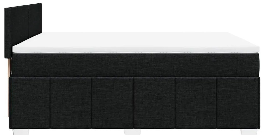 Cama com molas/colchão 140x200 cm tecido preto
