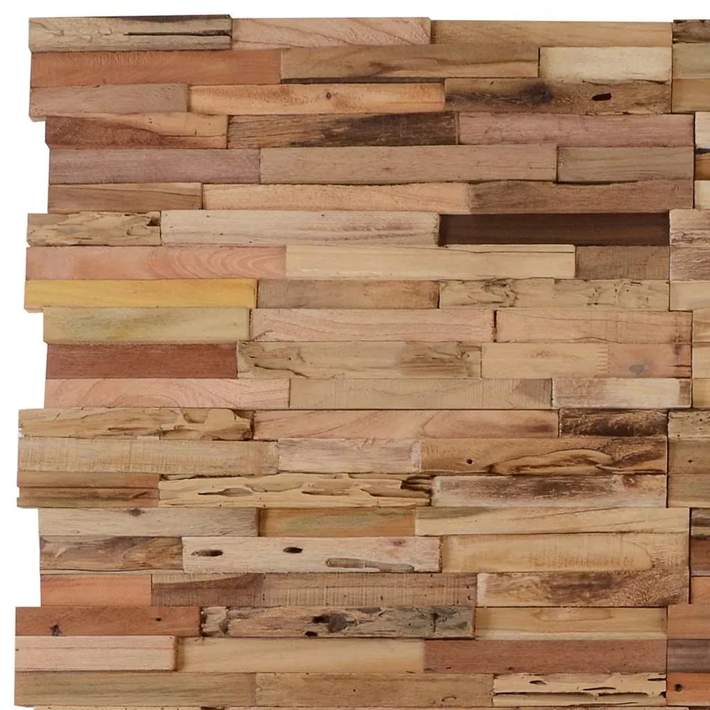 Painéis revestimento de parede 10 pcs 1,03 m² teca reciclada