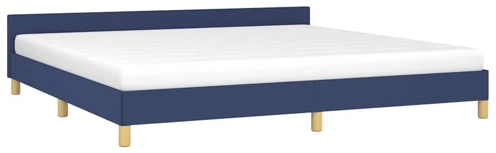 Estrutura cama c/ cabeceira sem colchão 200x200 cm tecido azul