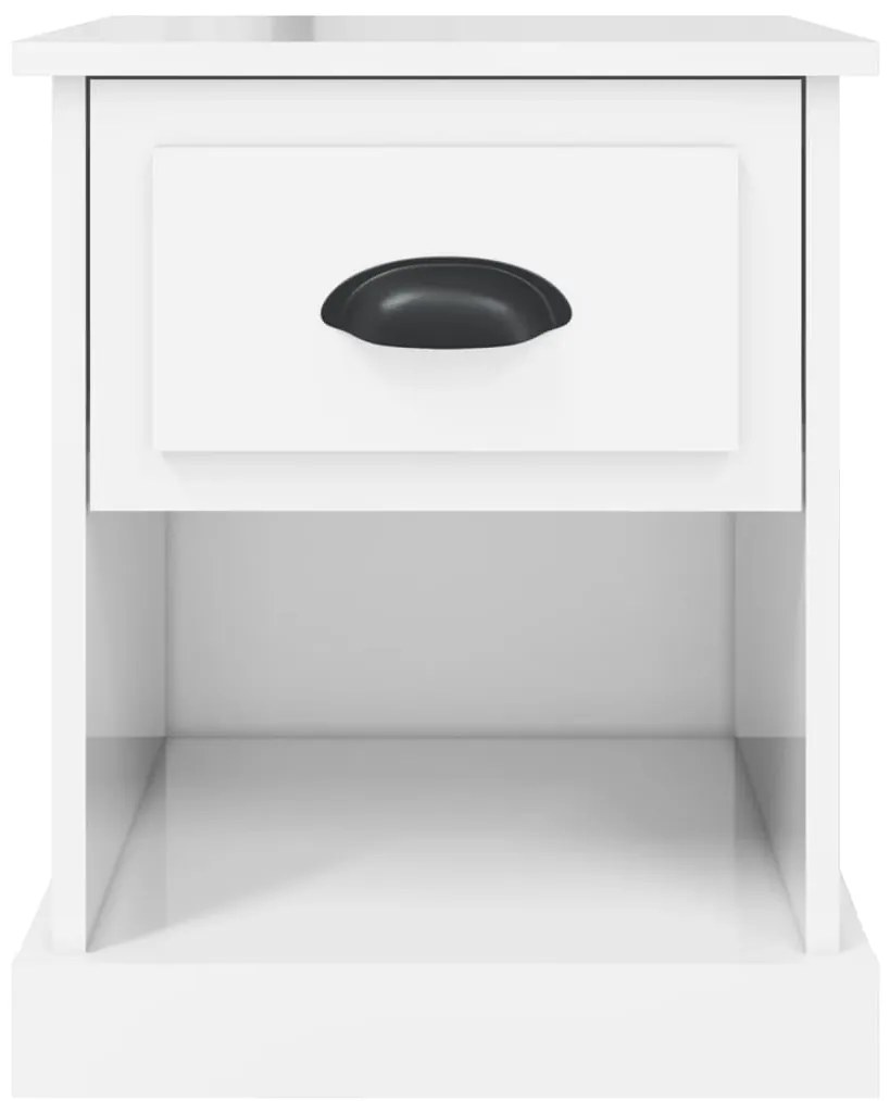 Mesa cabeceira 39x39x47,5cm derivados madeira branco brilhante