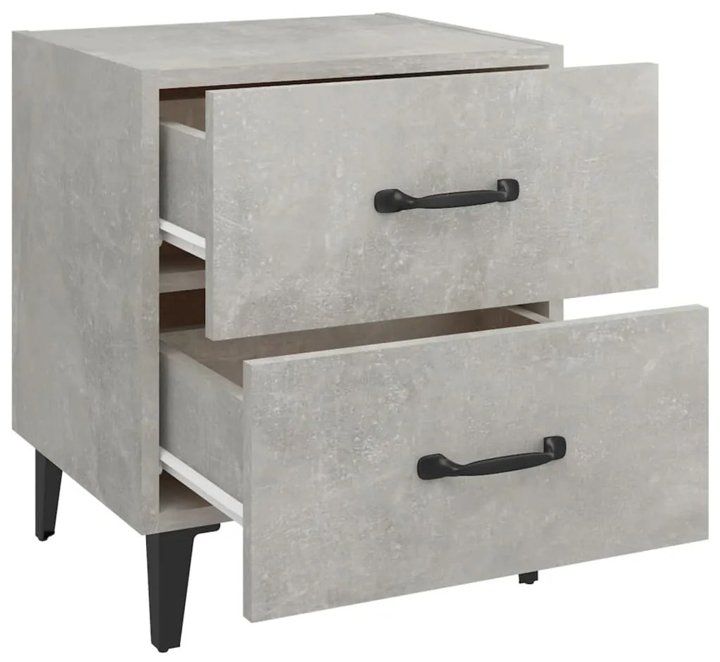 Mesas de cabeceira 2 pcs 40x35x47,5 cm cinzento cimento