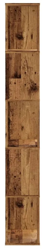 Estante c/ 5 prateleiras derivados de madeira cor madeira velha