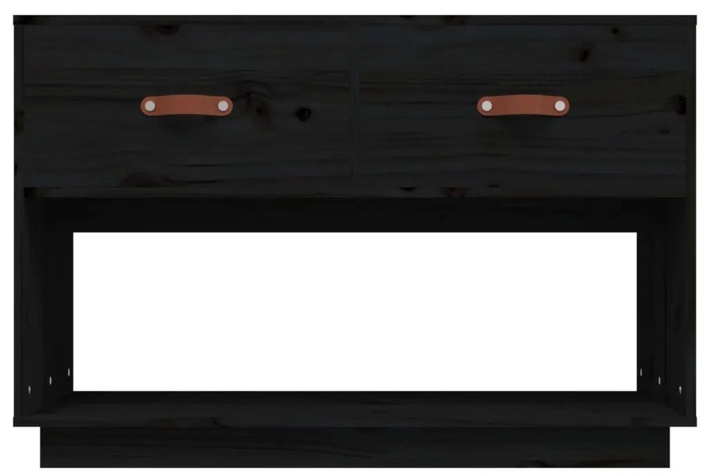 Móvel de TV 90x40x60 cm madeira de pinho maciça preto