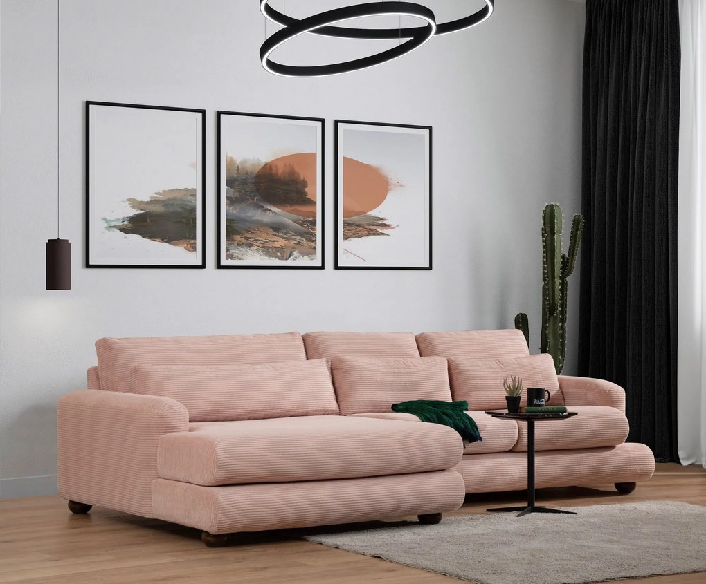 Sofá de Canto River – Rosa – 150x330 cm
