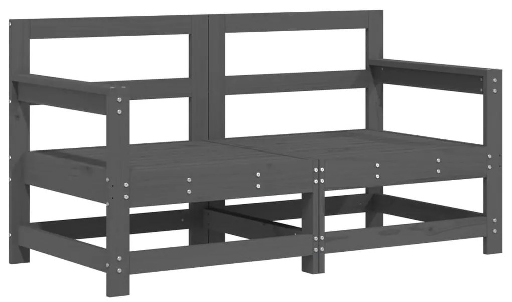 7 pcs conjunto lounge de jardim pinho maciço cinza