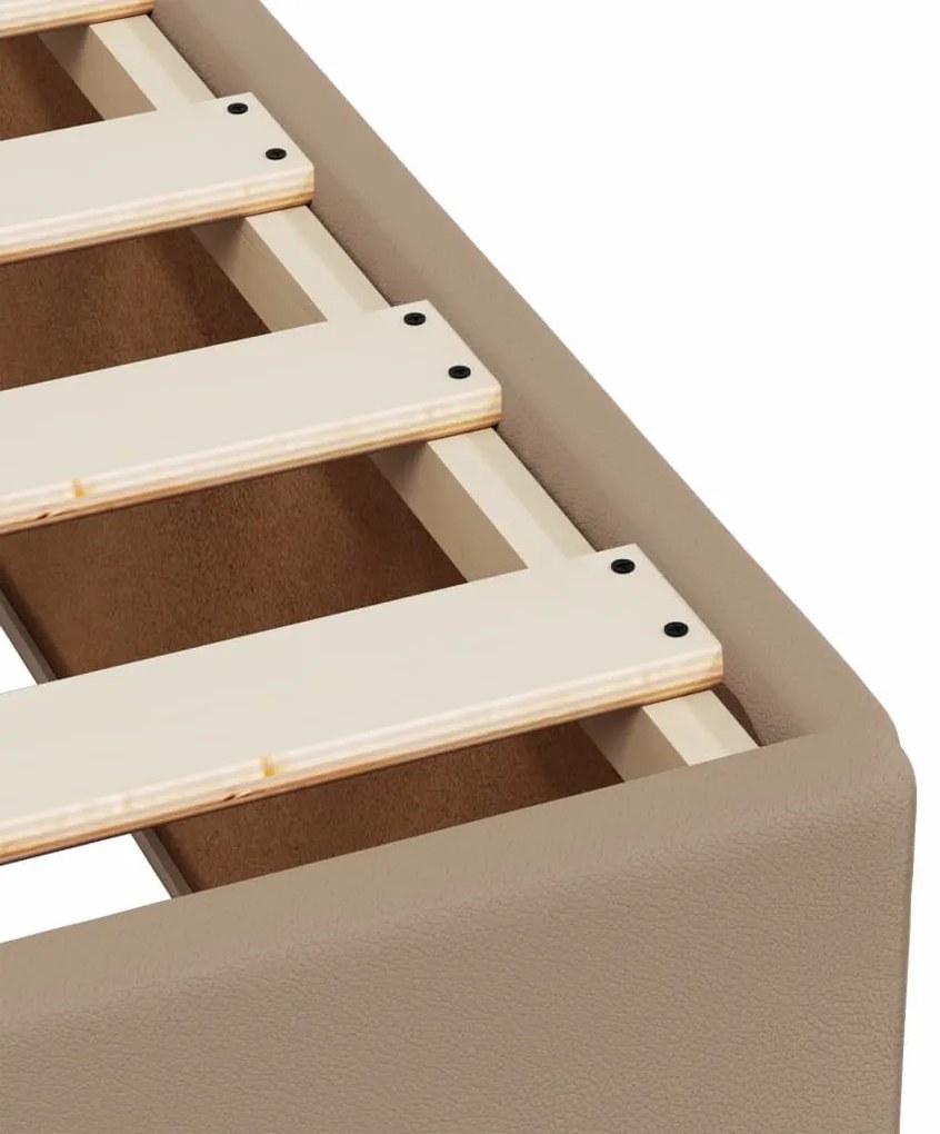 Estrutura de cama 100x200 cm couro artificial cappuccino