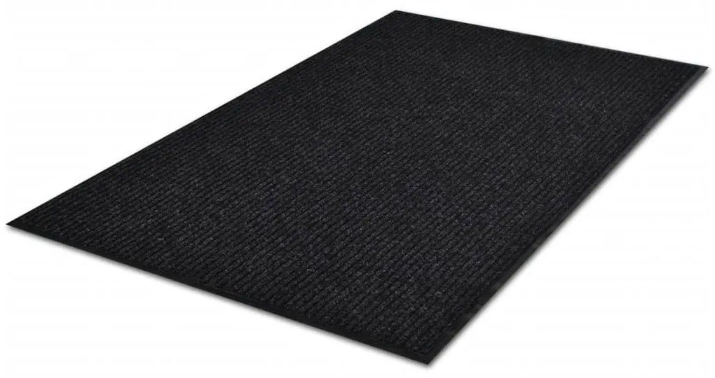 Tapete de entrada com nervuras PVC Preto 90 X 150 cm