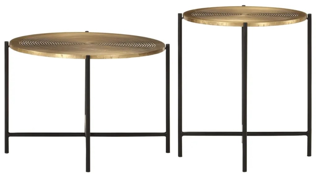 Mesas de centro 2 pcs metal bronze e preto