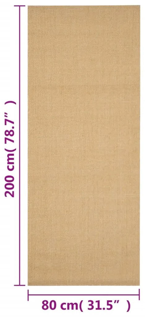 Tapete sisal natural 80x200 cm