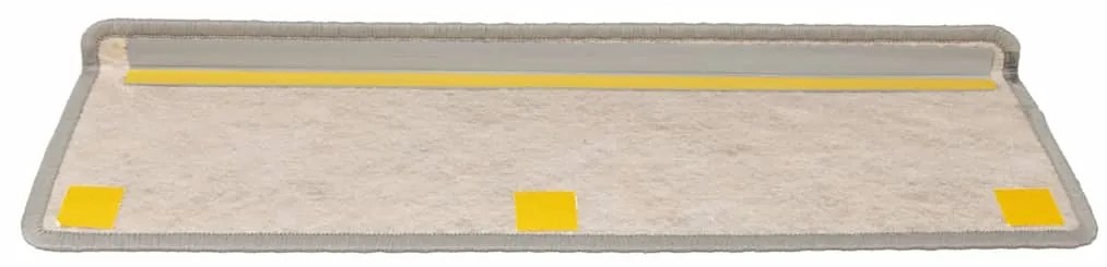 Tapetes escada adesivos aspeto sisal 15pcs 65x21x4 cm prateado