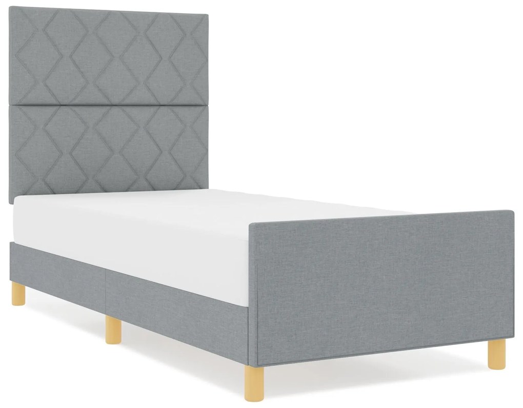 Cama vidaXL Cinzento-claro 100x200 cm Tecido