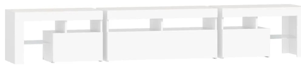 Móvel de TV com luzes LED 230x36,5x40 cm branco