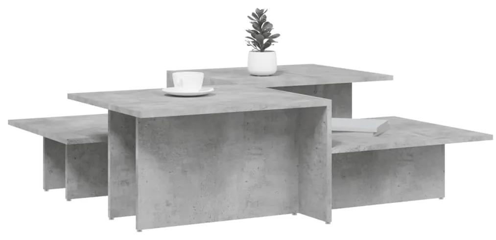Mesas de centro 2 pcs derivados de madeira cinzento-cimento