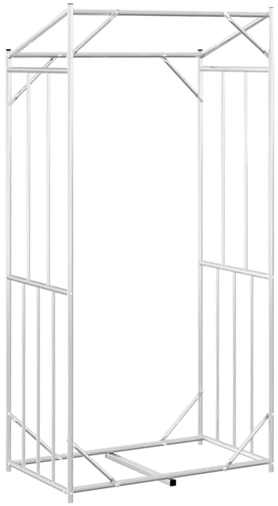 Rack de lenha com tampa de chuva 100x60x200 cm aço galvanizado