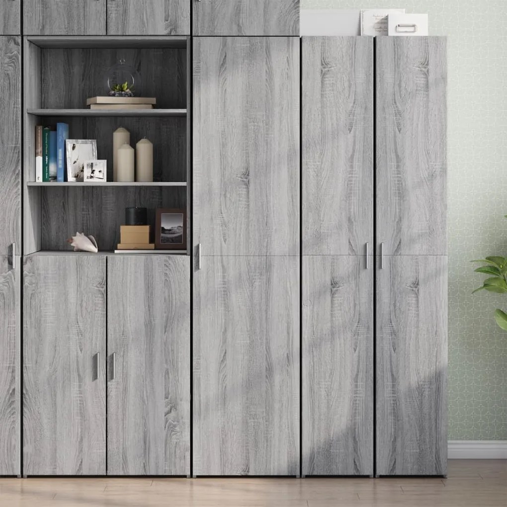vidaXL Armário alto 45x42,5x185 cm derivados de madeira cinza sonoma
