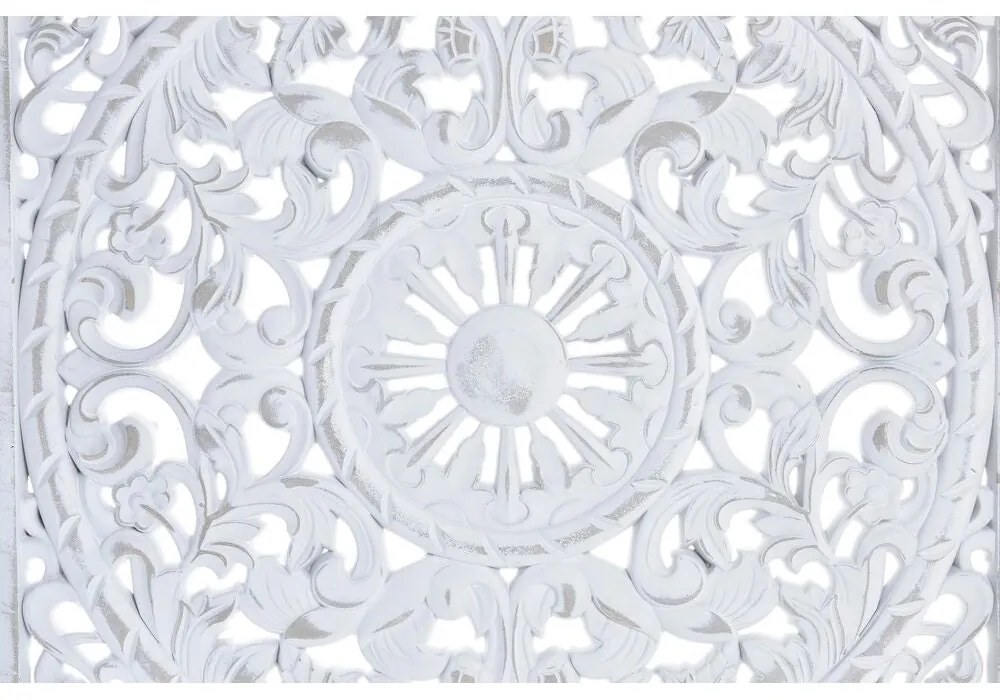 Decoração de Parede DKD Home Decor MDF Branco Mandala (60 x 2 x 60 cm)