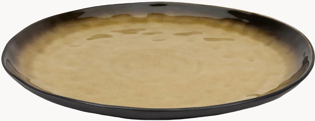 Pratos de jantar em grés com vidrado reativo Pure, conjunto de 2