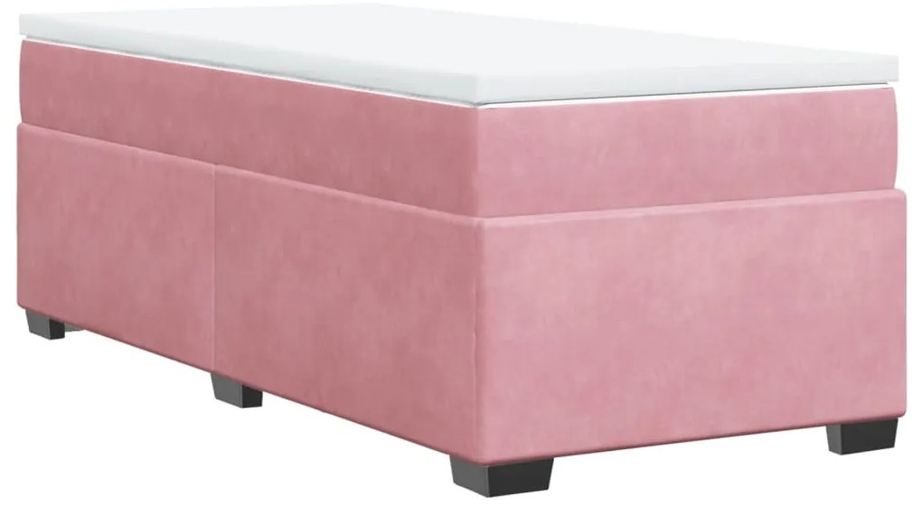 Cama com molas/colchão 90x190 cm veludo rosa