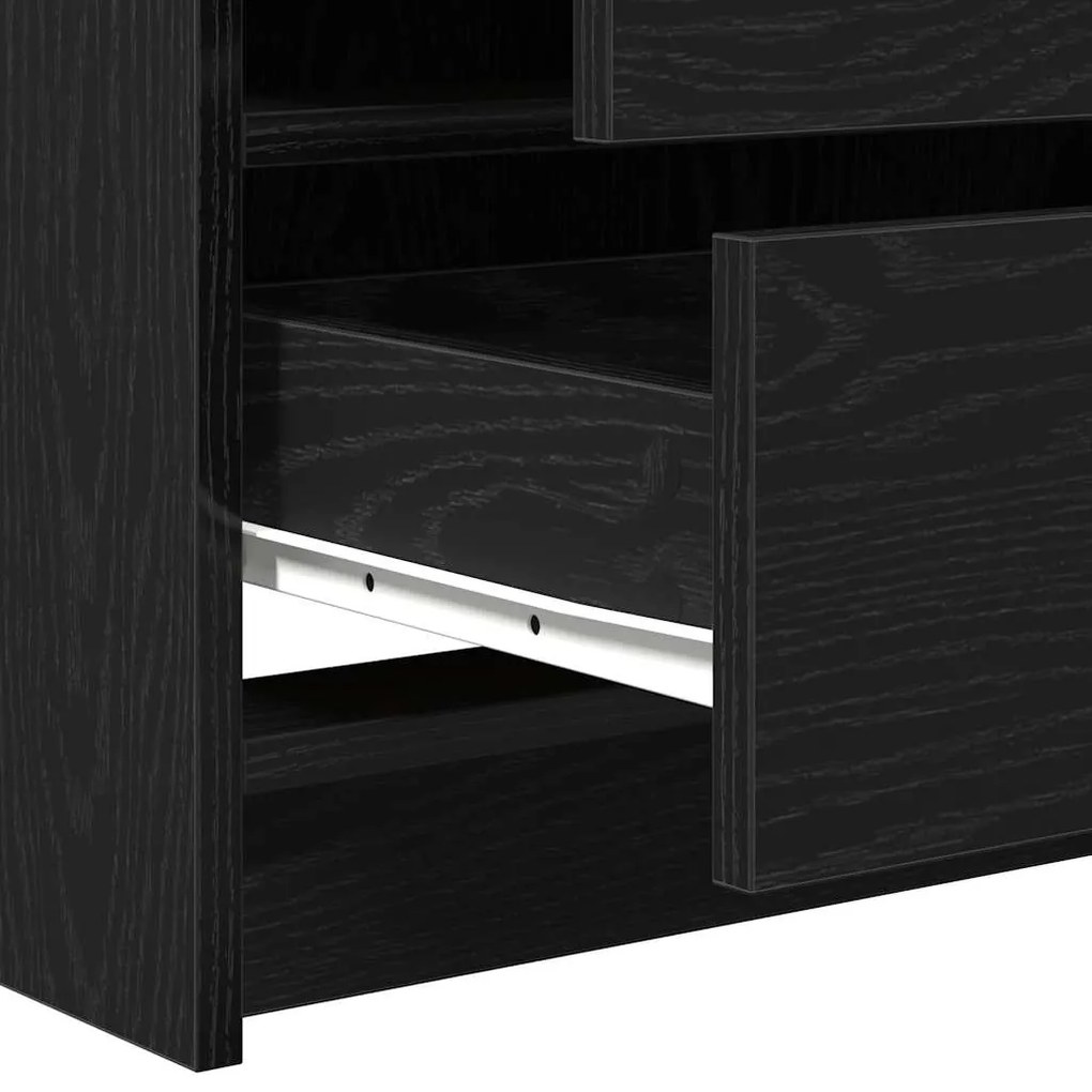 Conjunto de Mesa de Maquilhagem em 3 Peças com Espelho LED em Madeira
