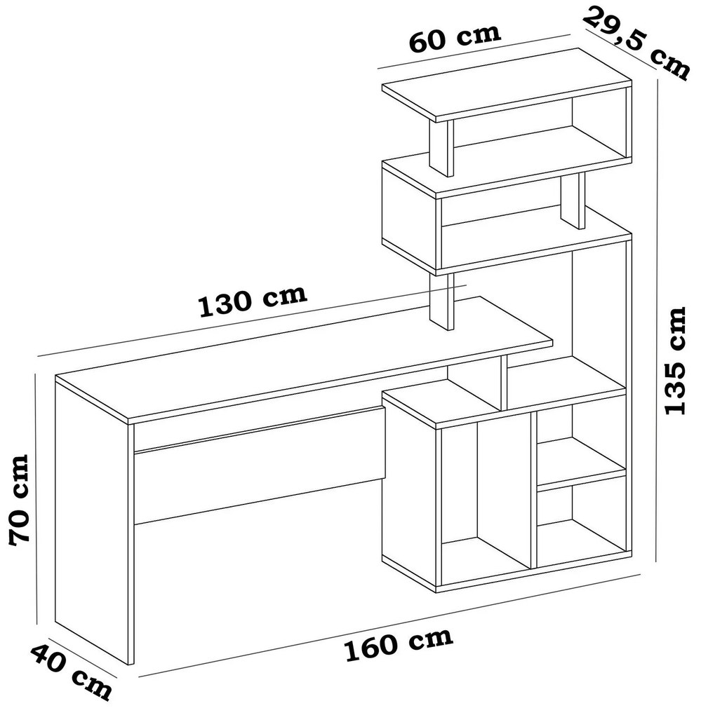 Secretária Next – Branco – 130x70x40 cm