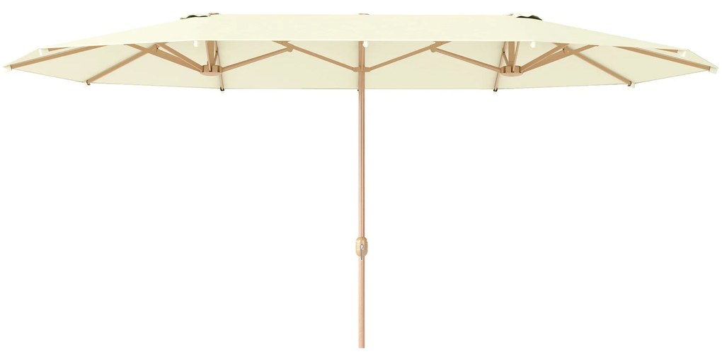 Guarda-sol Duplo de Jardim com Manivela – 455x265x238 cm – Bege – Prot
