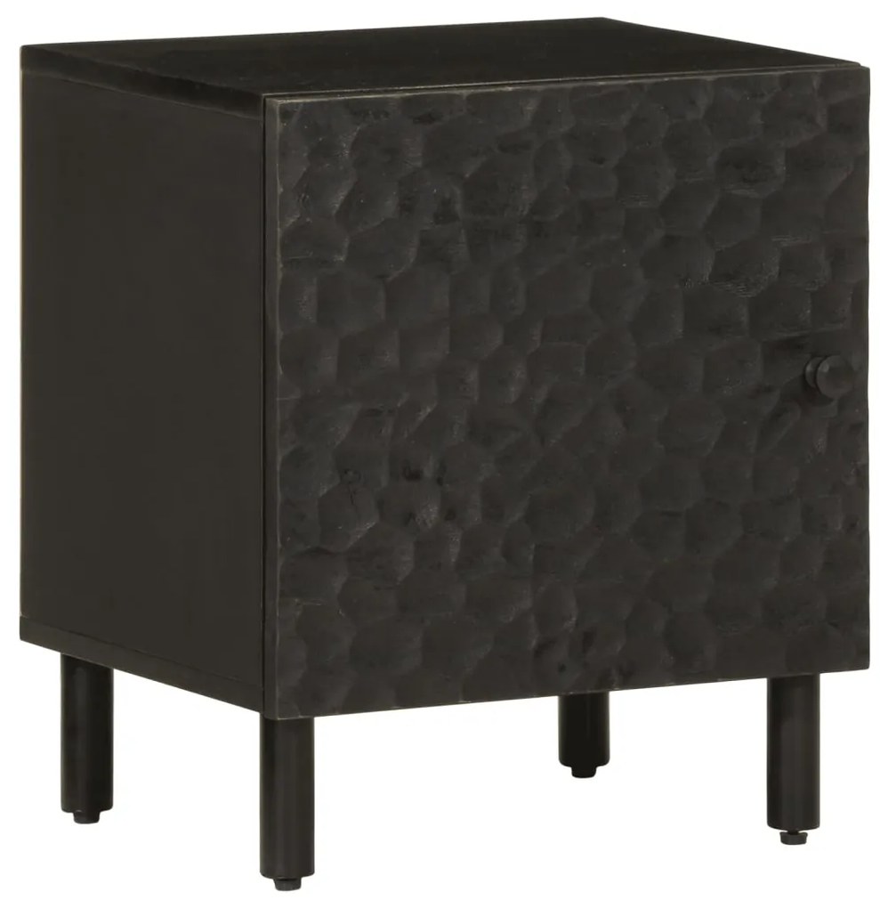vidaXL Mesa de cabeceira 40x33x46 cm madeira de mangueira maciça preto
