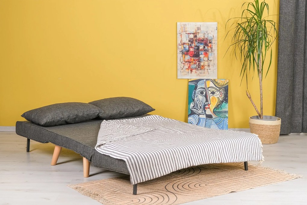 Sofá-Cama 2 Lugares Folde – Cinzento Escuro – 120x79x80 cm