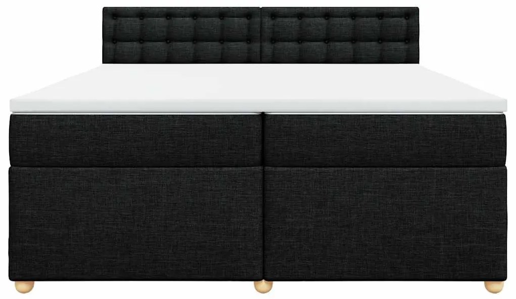 Cama com molas/colchão 200x200 cm tecido preto