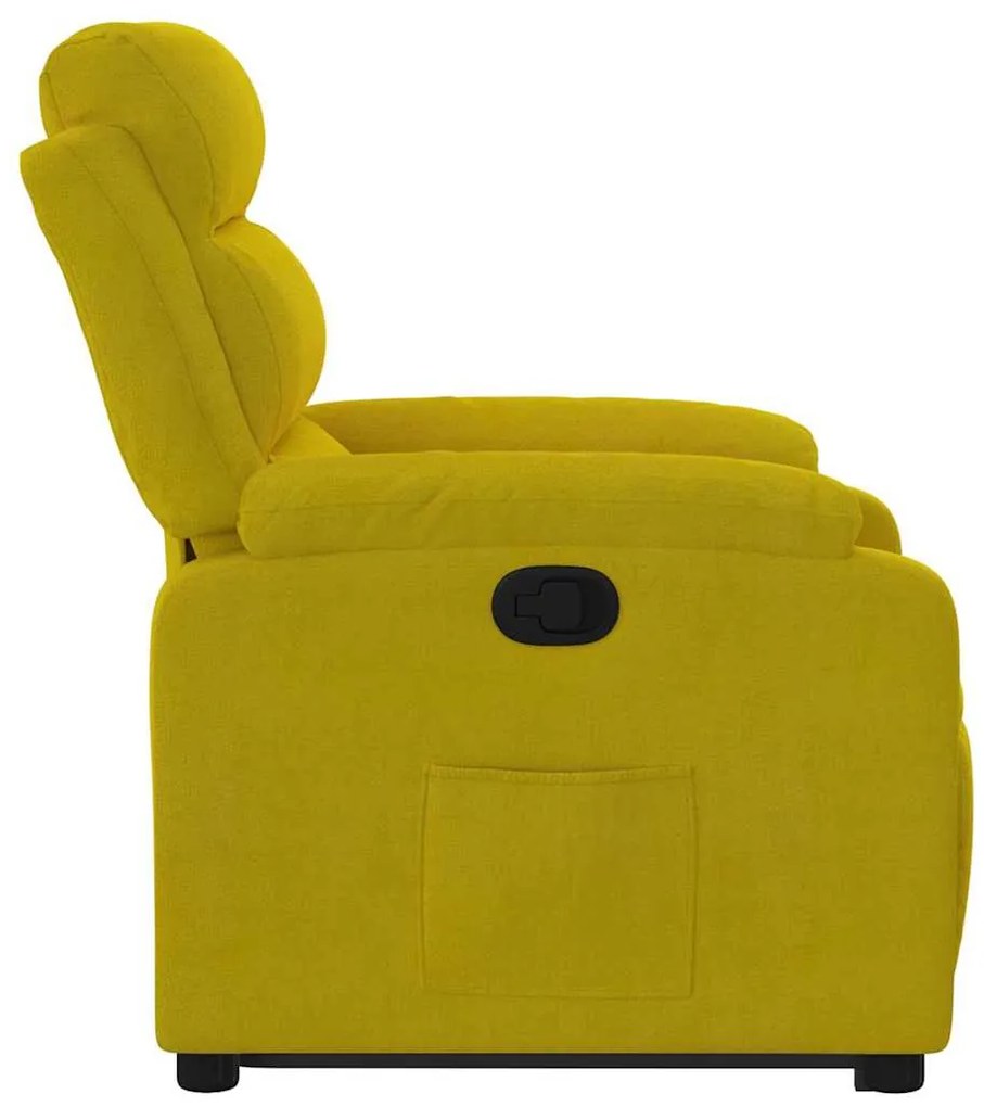 Poltrona reclinável elevatória veludo amarelo