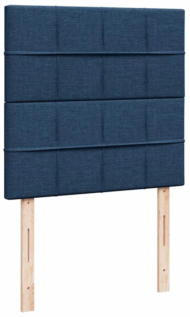 Cama com molas/colchão 80x200 cm tecido azul