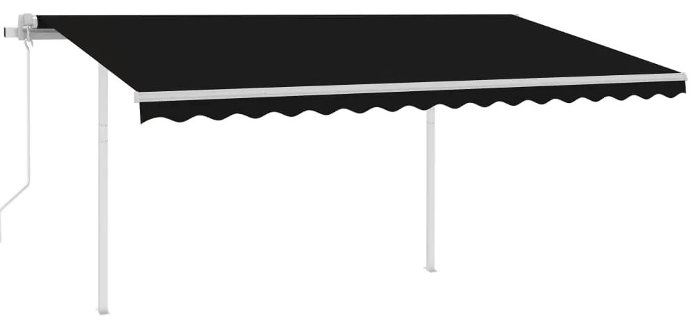 Toldo automático com LED e sensor de vento 4x3,5 m antracite