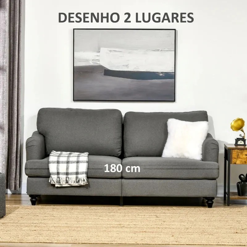 Sofá Laurice Estofado em Linho - Design Vintage