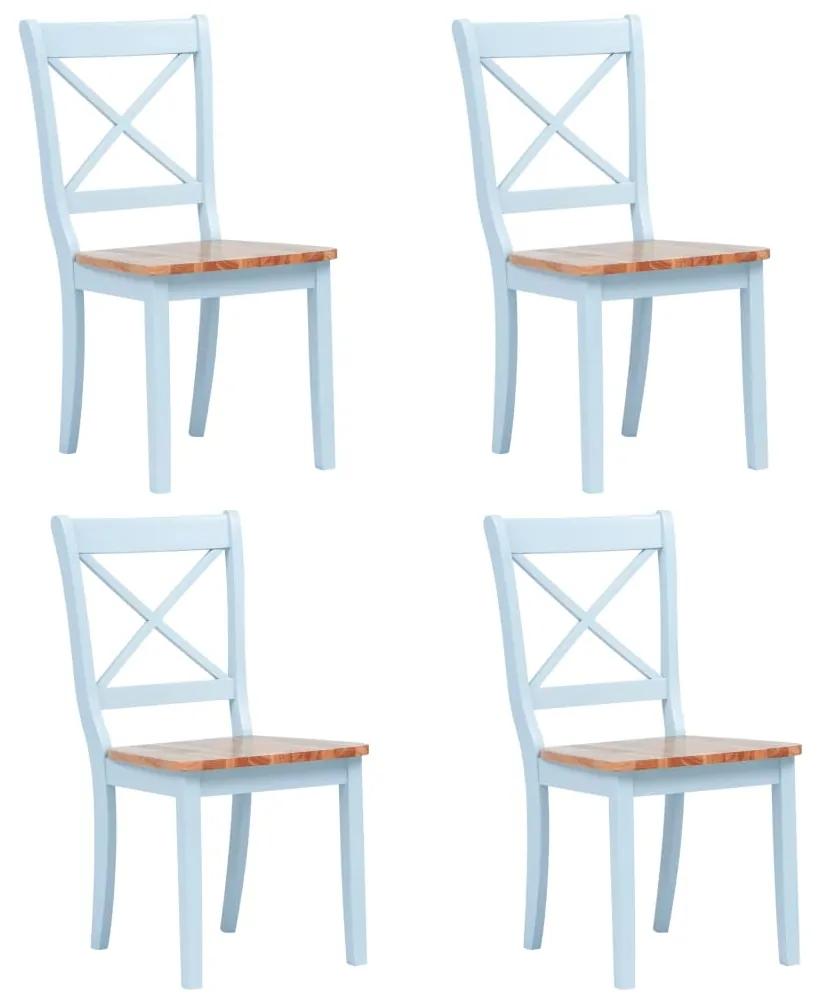 Cadeiras de jantar 4 pcs seringueira maciça cinza/madeira clara