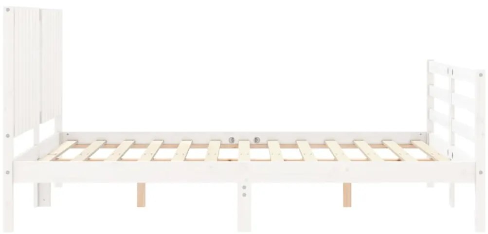 Estrutura de cama com cabeceira 160x200 cm madeira maciça