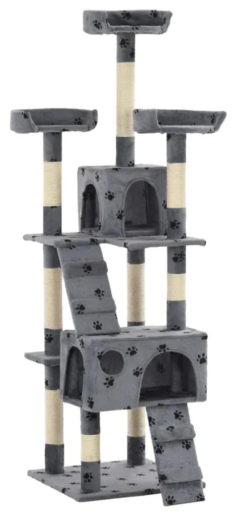 170613 vidaXL Árvore para gatos c/ postes arranhadores sisal 170 cm cinzento
