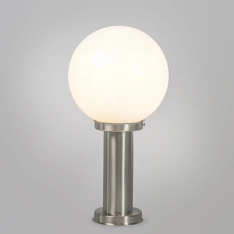 Candeeiro de exterior em aço inoxidável 50 cm - Sfera com estaca de terra e prensa-cabos Retro