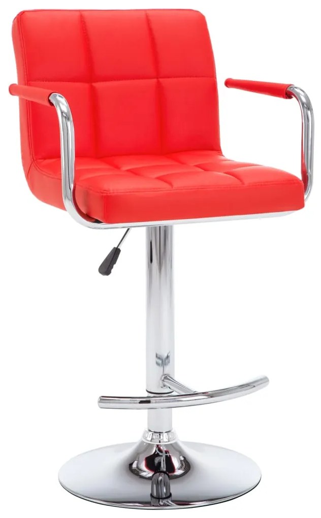 Bancos de bar 2 pcs couro artificial vermelho