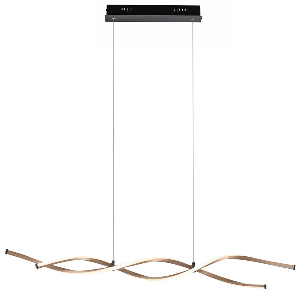 Candeeiro de suspensão design dourado com LED regulável - Zina Design
