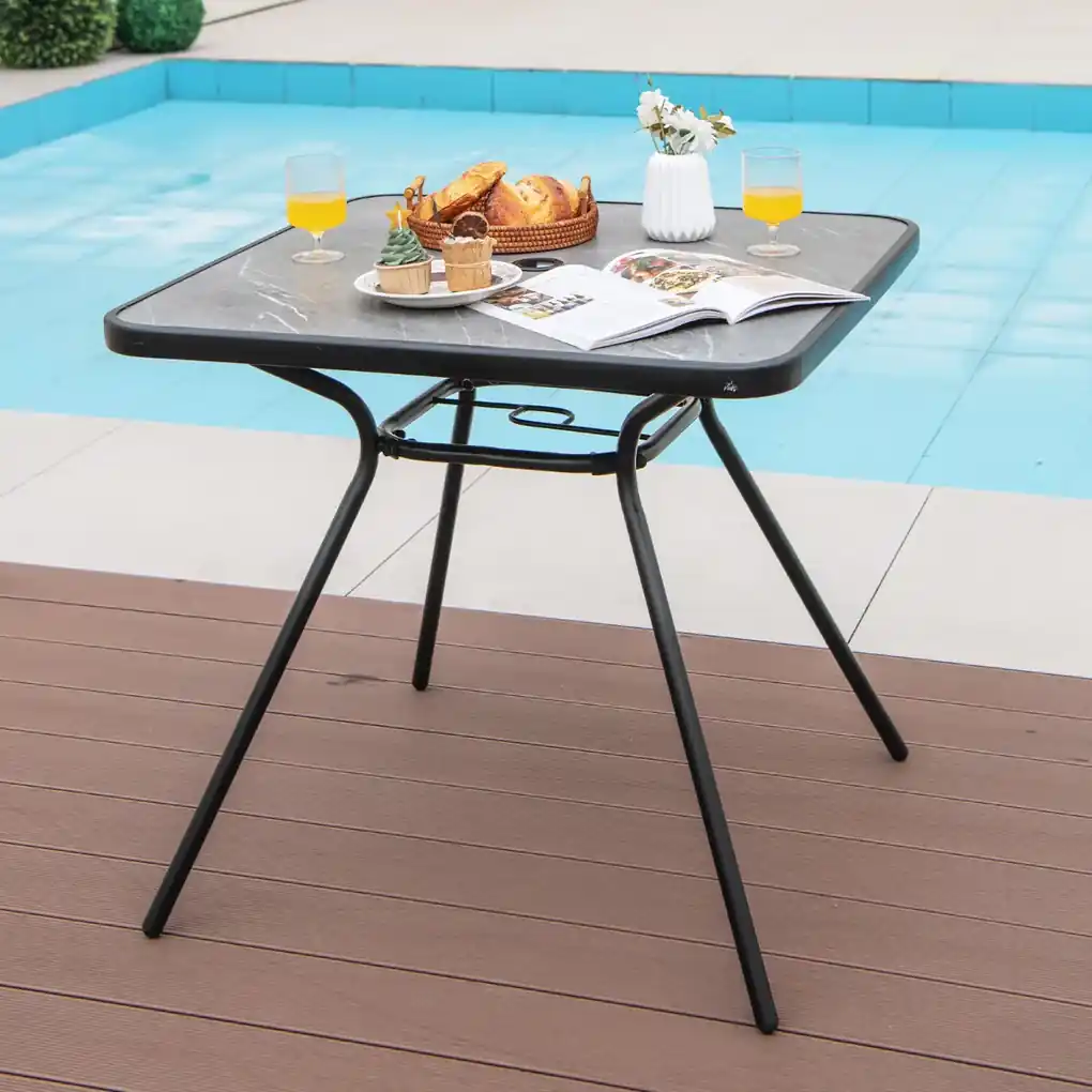 Toalha de mesa redonda ao ar livre com orifício para guarda-chuva