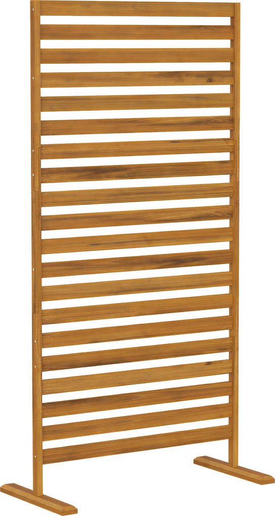 Outsunny Biombo de Madeira 170x80 cm Biombo Separador de Ambientes Treliça para Exterior Jardim Pátio Terraço Castanho | Aosom Portugal
