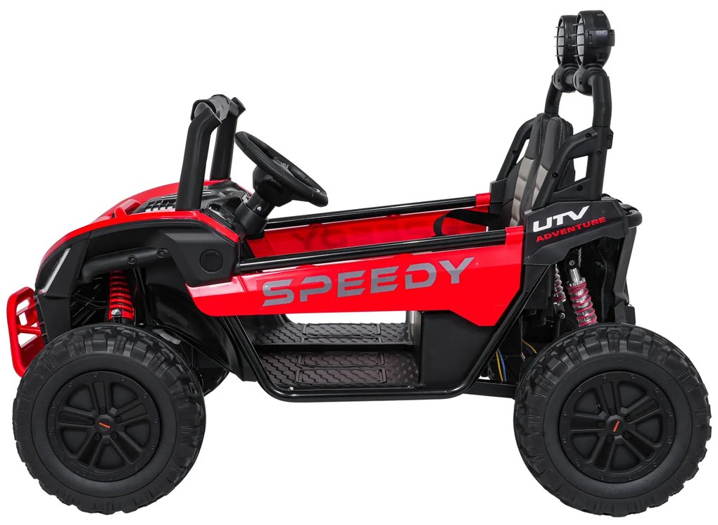Buggy elétrico para Crianças SPEEDY 12V 4x4 Rodas de espuma EVA, Assento Couro ecológico Vermelho