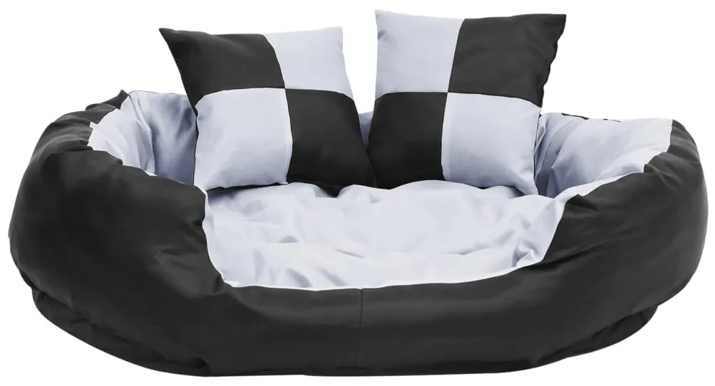 Almofadão p/ cães reversível e lavável 85x70x20 cm cinza/preto