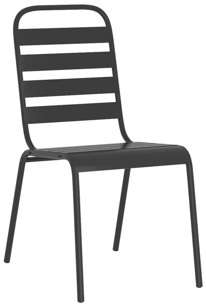 5 pcs conjunto de jantar para jardim aço antracite