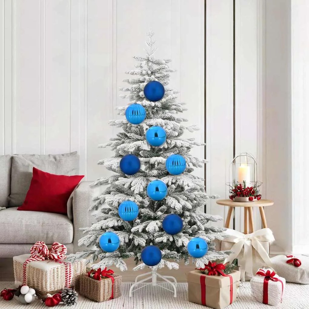 vidaXL Conjunto de Bolas de Natal XL 9 pcs Azul Plástico
